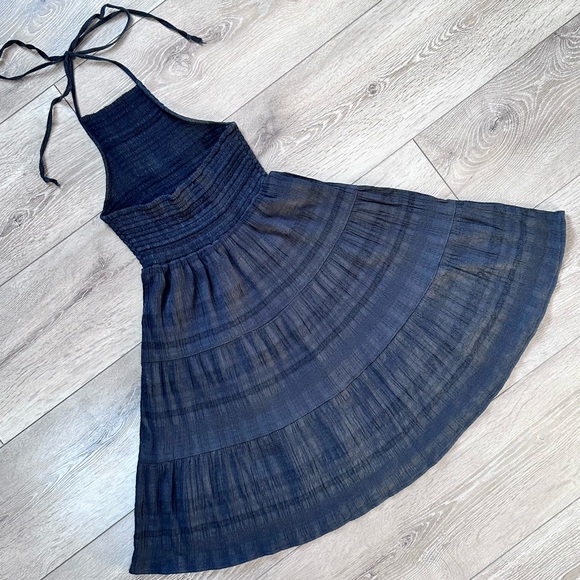 American Eagle Smocked Halter Plaid Mini Dress - Picture 12 of 14